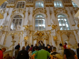 climbing up the main State Staircase in the Winter Palace